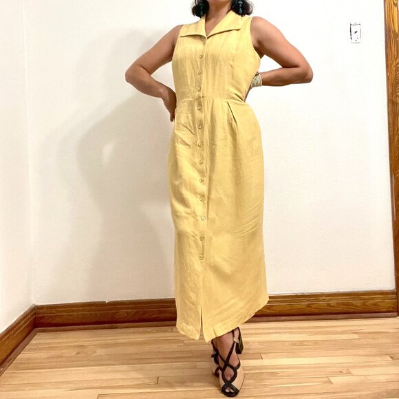 Donna Ricco Dresses & Skirts - Vintage 90s Yellow Summer Dress Size 12